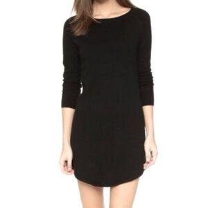 360 Sweater Black Wool and Cashmere Pullover Sweater Dress Small
